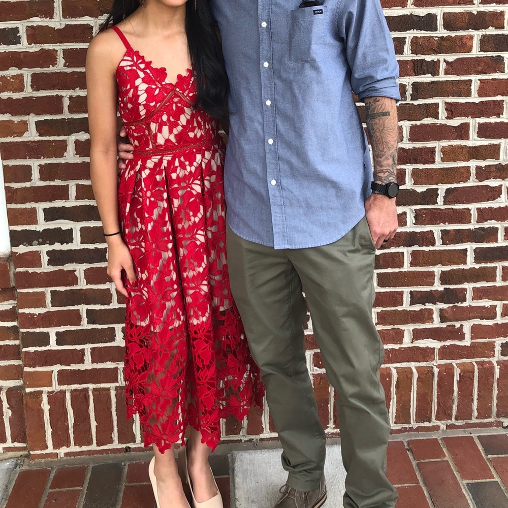 Red maxi dress